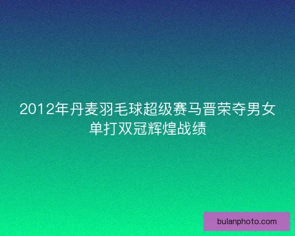 2012年丹麦羽毛球超级赛马晋荣夺男女单打双冠辉煌战绩